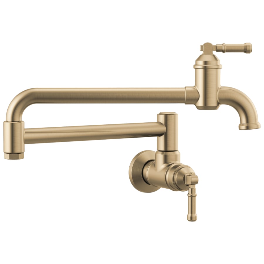 Delta Broderick 4 GPM Wall Mounted Double Handle Pot Filler Faucet with Brass Handles