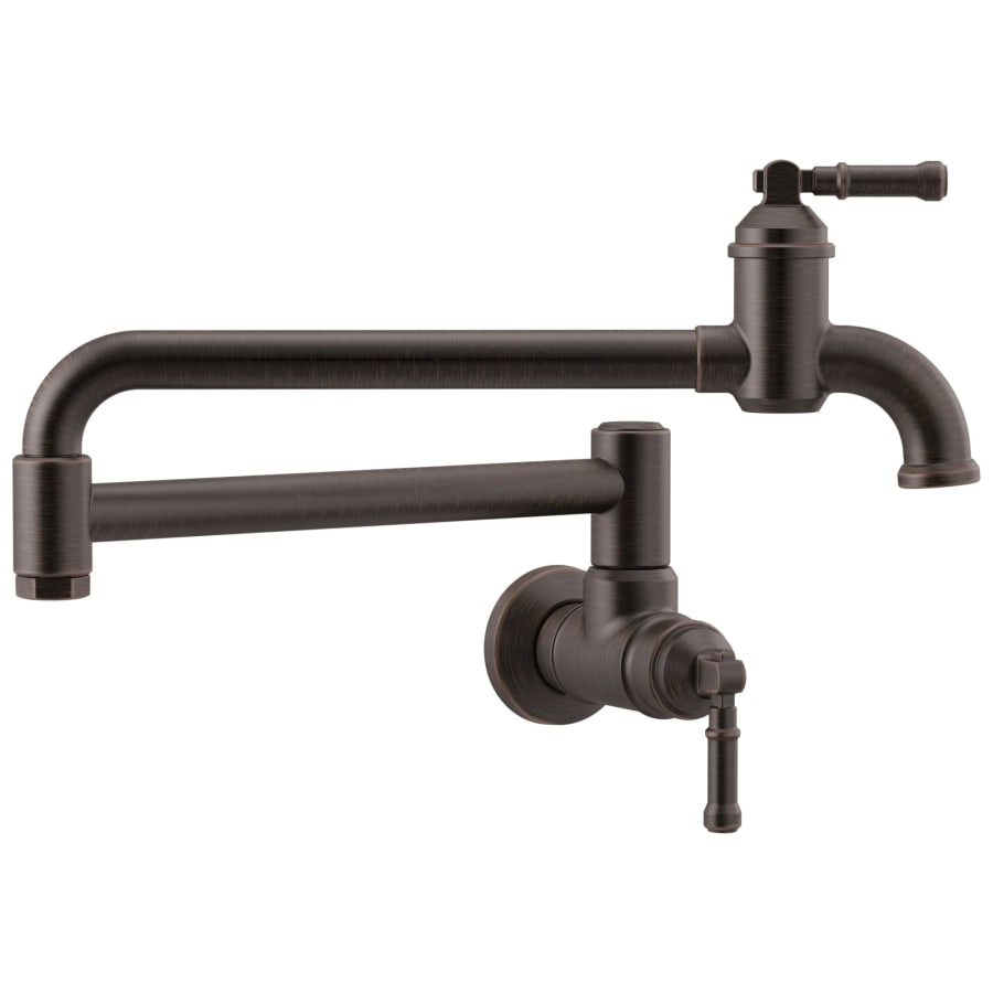 Delta Broderick 4 GPM Wall Mounted Double Handle Pot Filler Faucet with Brass Handles