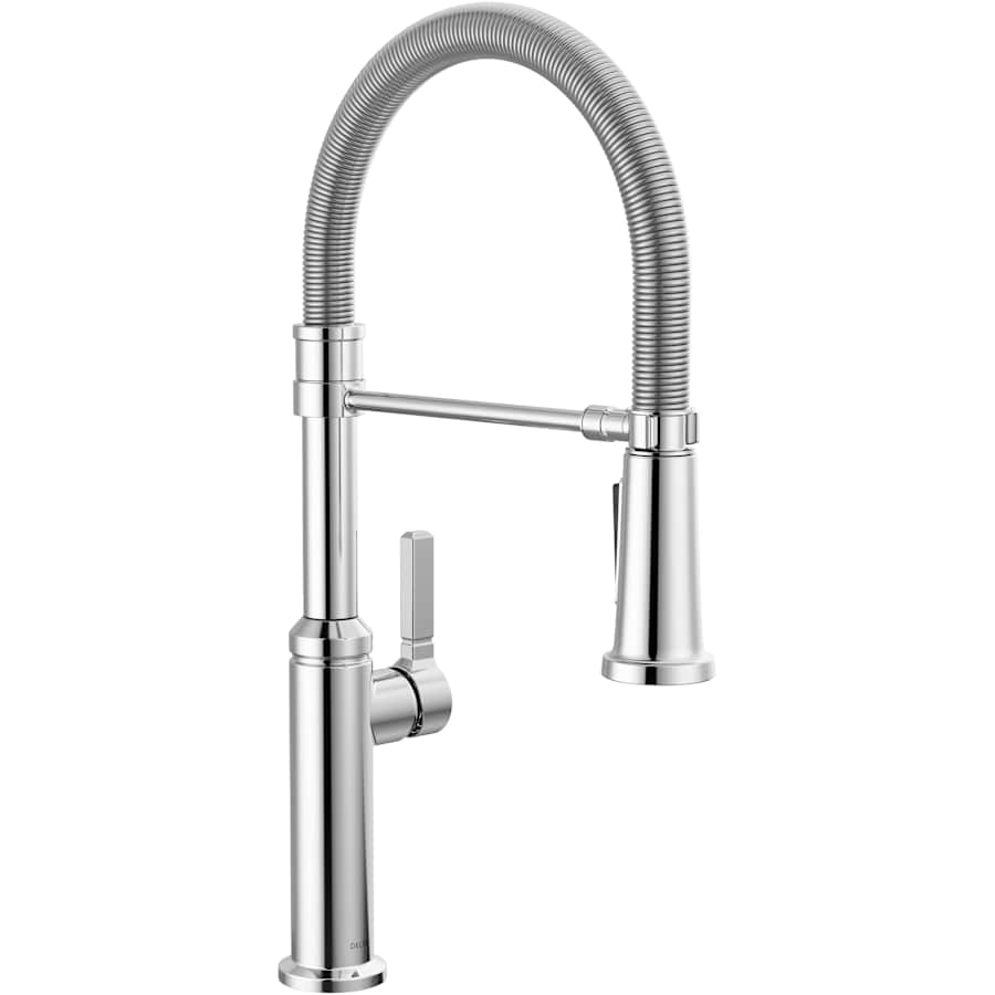 Delta Rhett 1.8 GPM Single Hole Pre-Rinse Pull Down Kitchen Faucet with MagnaTite, Touch-Clean, and Diamond Seal Technologies - Includes Escutcheon