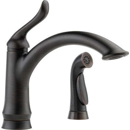 Delta Linden Kitchen Faucet with Side Spray and Optional Base Plate - Includes Lifetime Warranty