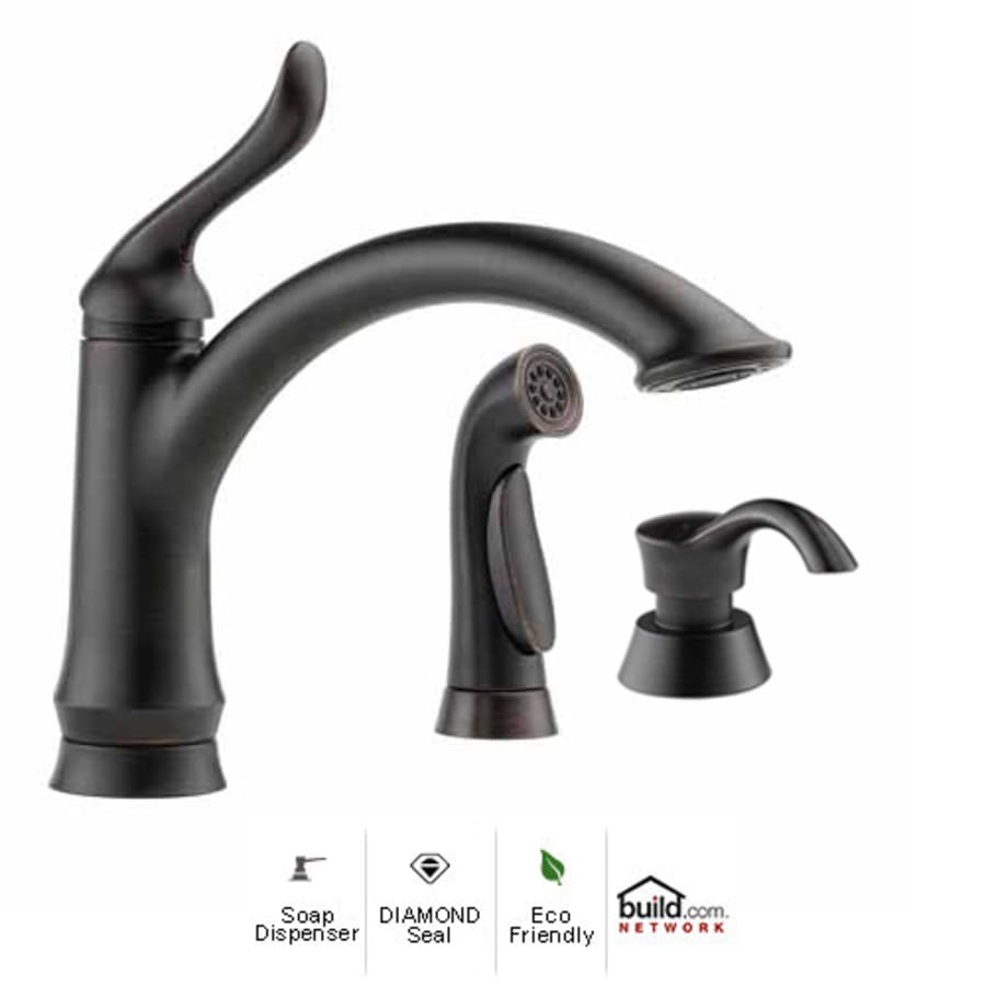 Delta Linden Kitchen Faucet with Side Spray and Soap/Lotion Dispenser - Includes Lifetime Warranty