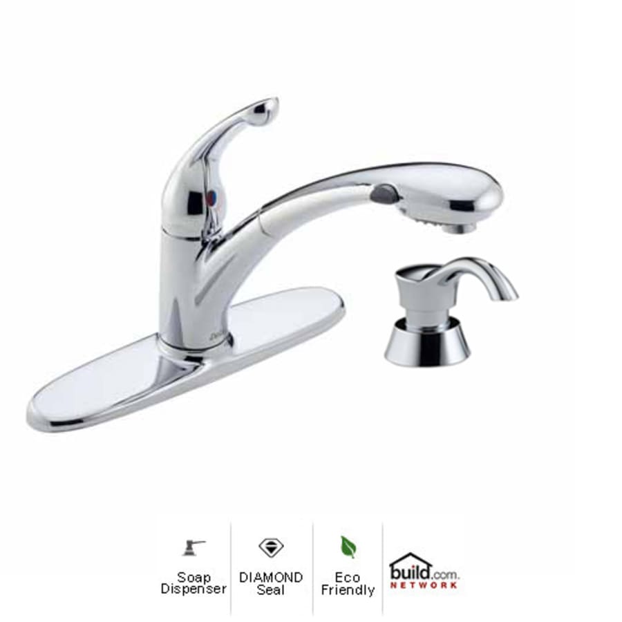 Delta Signature Pull-Out Kitchen Faucet with Soap/Lotion Dispenser - Includes Lifetime Warranty