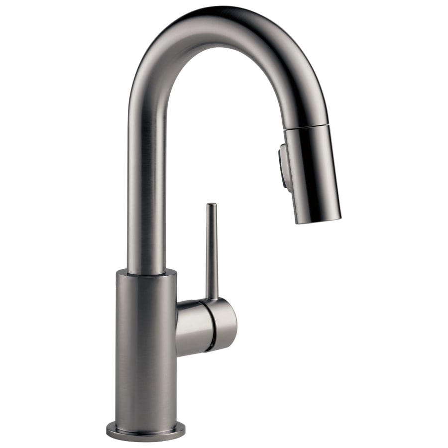Delta Trinsic 1.8 GPM Single Hole Pull Down Bar/Prep Faucet with Magnetic Docking Spray Head and Limited Swivel