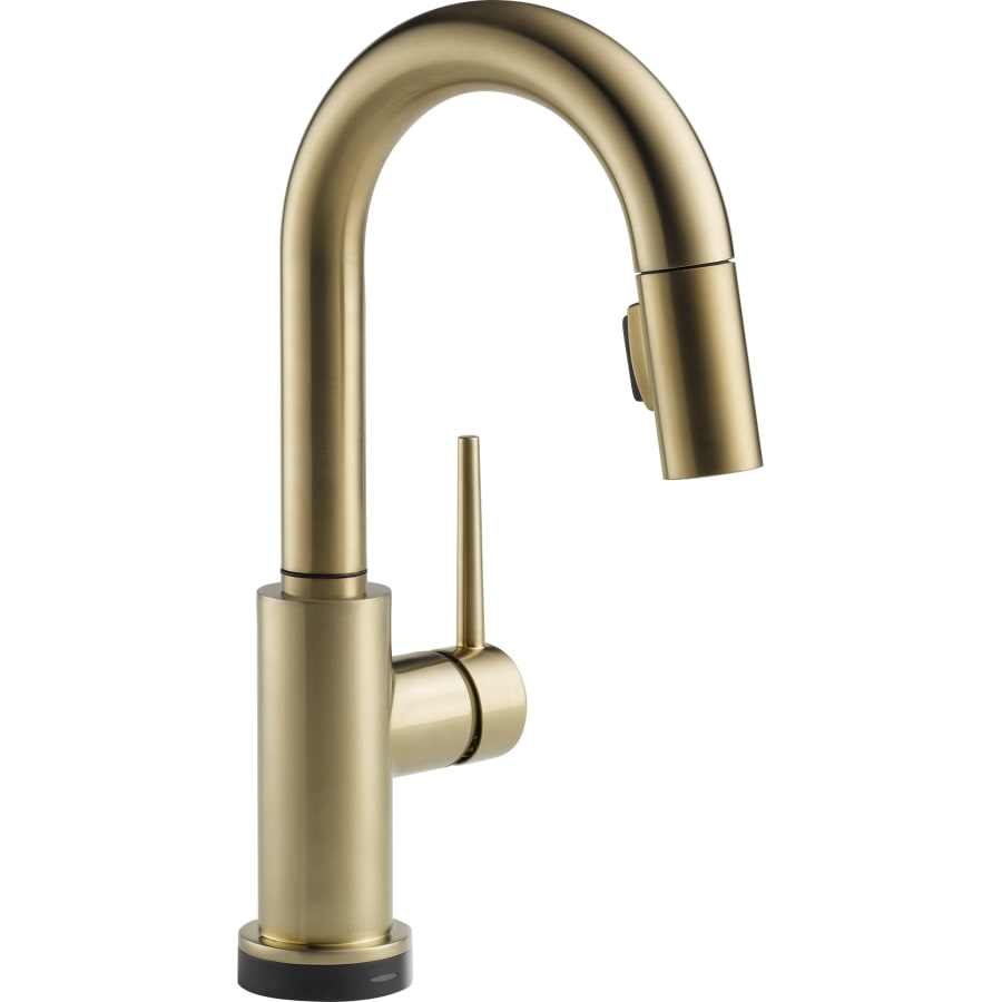 Delta Trinsic Pull-Down Bar/Prep Faucet with On/Off Touch Activation, Magnetic Docking Spray Head, and Optional Base Plate - Includes Lifetime Warranty (5 Year on Electronic Parts)
