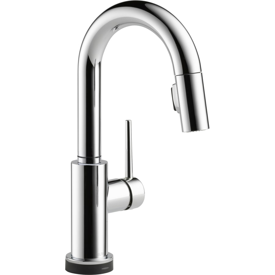 Delta Trinsic Pull-Down Bar/Prep Faucet with On/Off Touch Activation, Magnetic Docking Spray Head, and Optional Base Plate - Includes Lifetime Warranty (5 Year on Electronic Parts)
