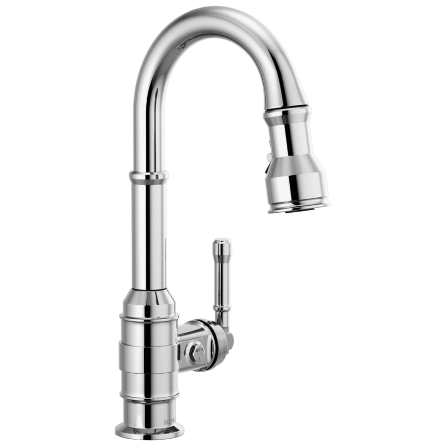 Delta Broderick 1.8 GPM Single Hole Pull Down Bar/Prep Faucet with Magnetic Docking Spray Head