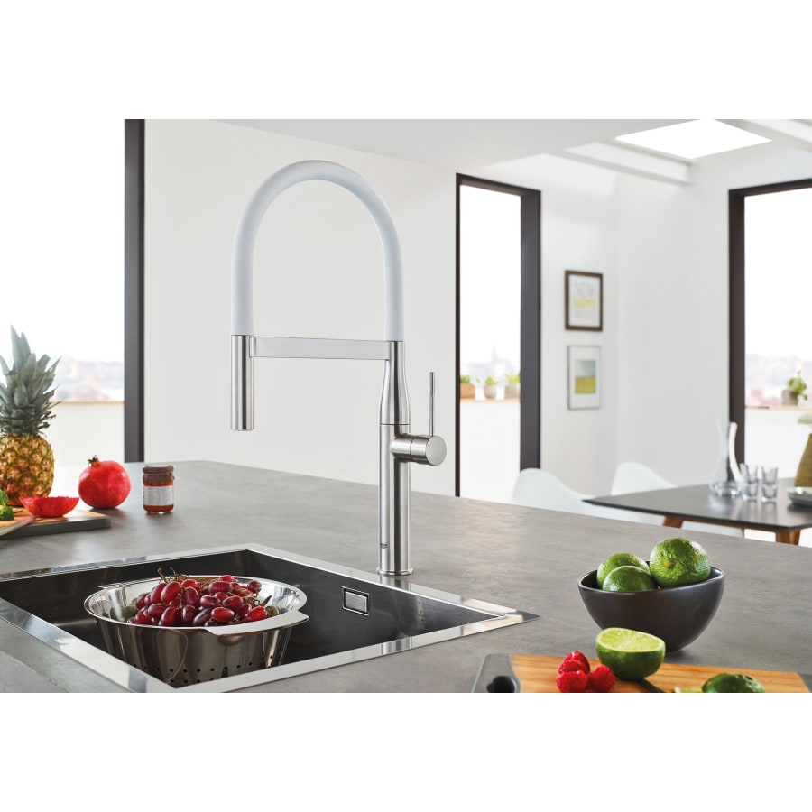 Grohe Essence Pre-Rinse Spray Kitchen Faucet with Locking Push Button Control