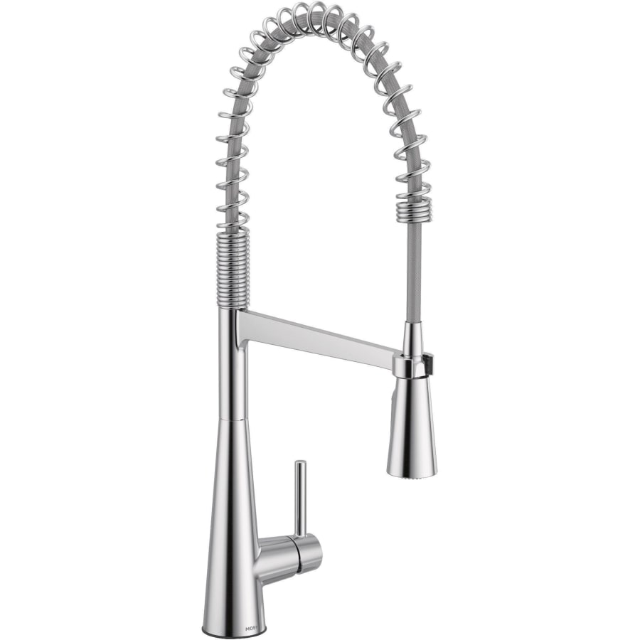 Moen Sleek 1.5 GPM Single Hole Pre-Rinse Pull Down Kitchen Faucet with Power Boost
