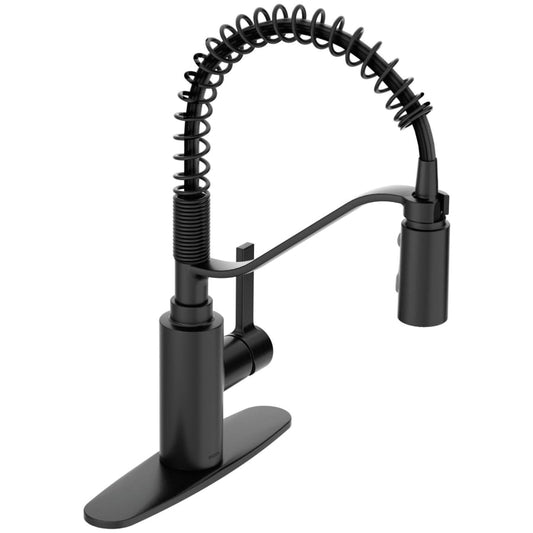 Moen Genta LX 1.5 GPM Single Hole Pre-Rinse Pull Down Kitchen Faucet with Duralock, Duralast, and PowerBoost Technologies - Includes Escutcheon