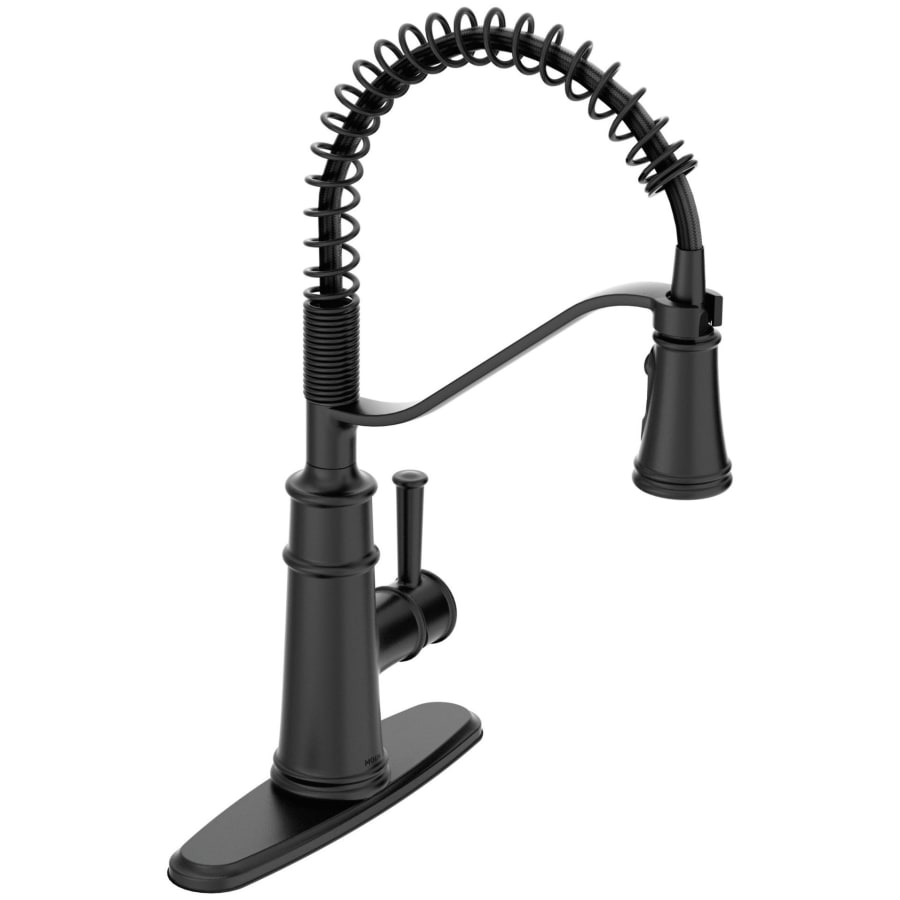 Moen Belfield 1.5 GPM Single Hole Pre-Rinse Pull Down Kitchen Faucet with Duralock, Duralast, and PowerBoost Technologies - Includes Escutcheon