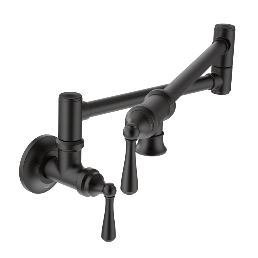 Moen Traditional Pot Filler Double Handle Wall Mount Kitchen Pot Filler