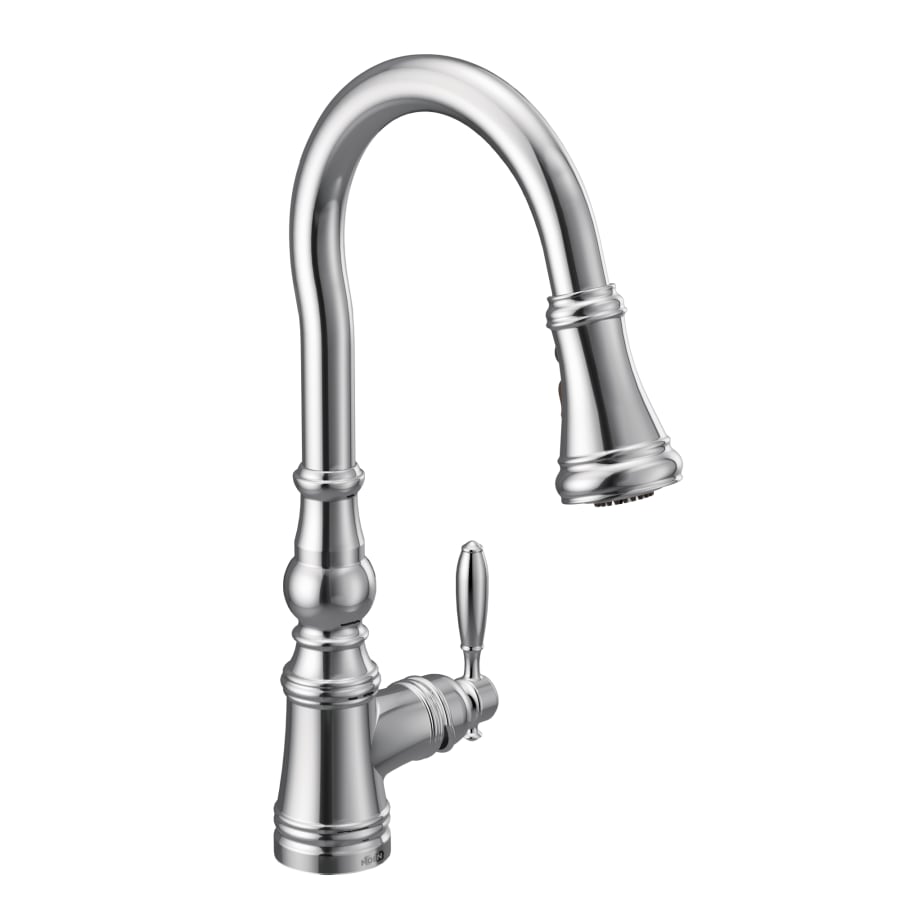 Moen Weymouth 1.5 GPM Single Hole Pull Down Kitchen Faucet with Duralast Cartridge and Reflex, PowerBoost, and Duralock Technologies