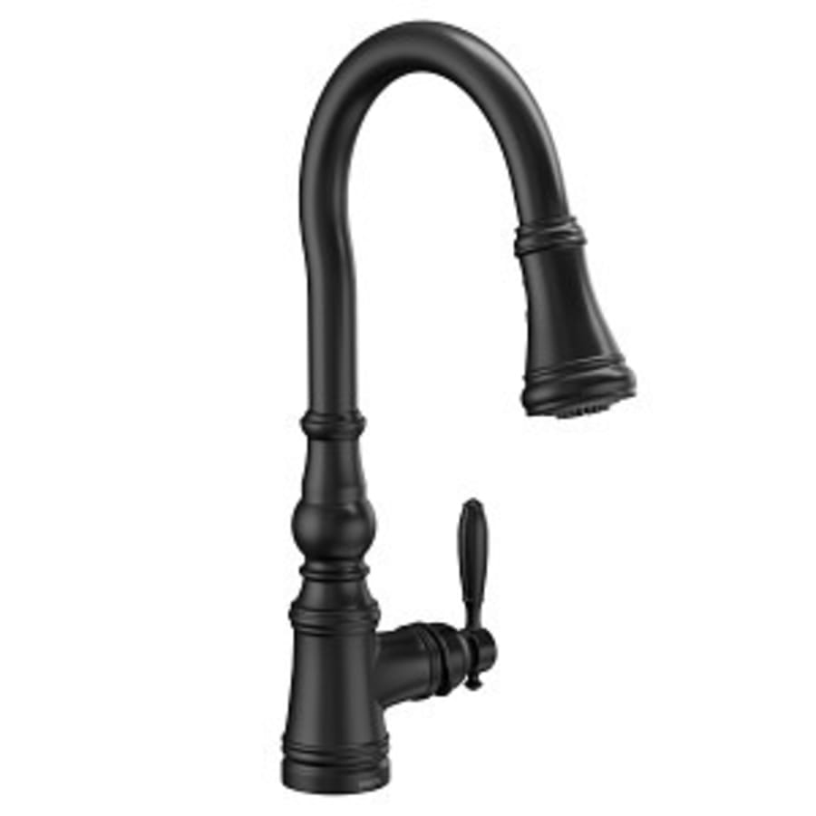 Moen Weymouth 1.5 GPM Single Hole Pull Down Kitchen Faucet with Duralast Cartridge and Reflex, PowerBoost, and Duralock Technologies