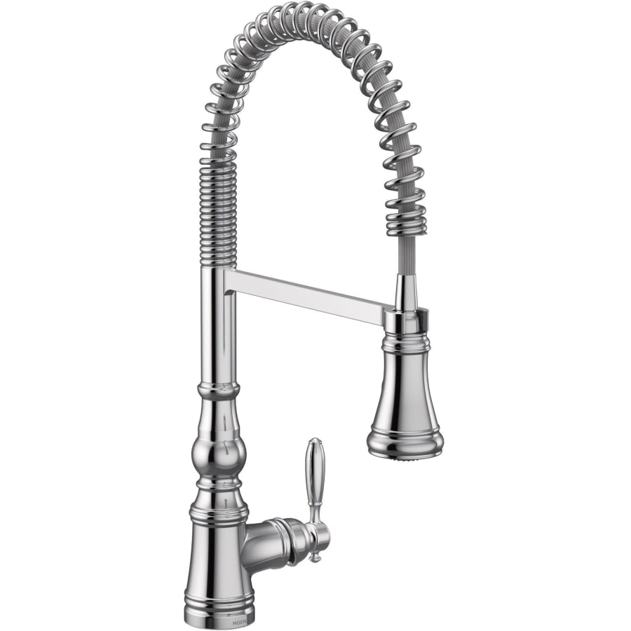 Moen Weymouth 1.5 GPM Single Hole Pre-Rinse Pull Down Kitchen Faucet with Power Boost