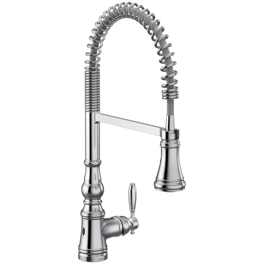 Moen Weymouth 1.5 GPM Single Hole Pre-Rinse Pull Down Kitchen Faucet with PowerClean, Reflex, Duralock, and MotionSense Wave Technologies