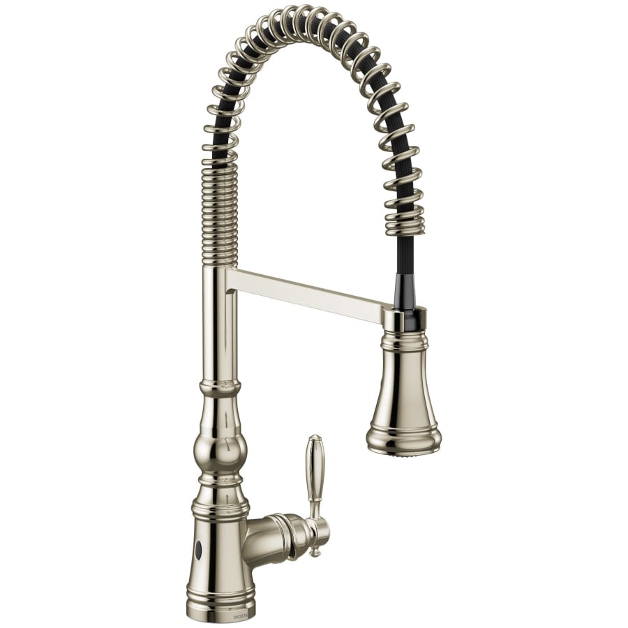Moen Weymouth 1.5 GPM Single Hole Pre-Rinse Pull Down Kitchen Faucet with PowerClean, Reflex, Duralock, and MotionSense Wave Technologies