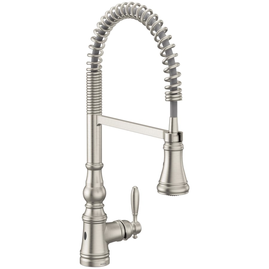 Moen Weymouth 1.5 GPM Single Hole Pre-Rinse Pull Down Kitchen Faucet with PowerClean, Reflex, Duralock, and MotionSense Wave Technologies