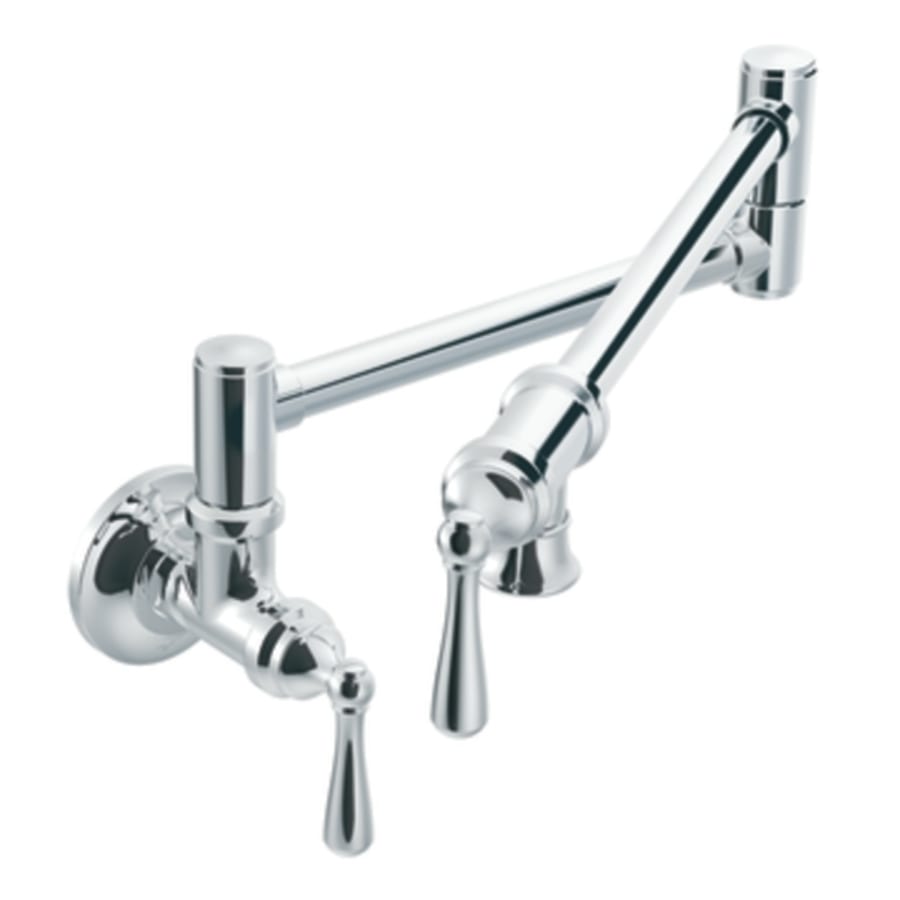 Moen Traditional Pot Filler Double Handle Wall Mount Kitchen Pot Filler