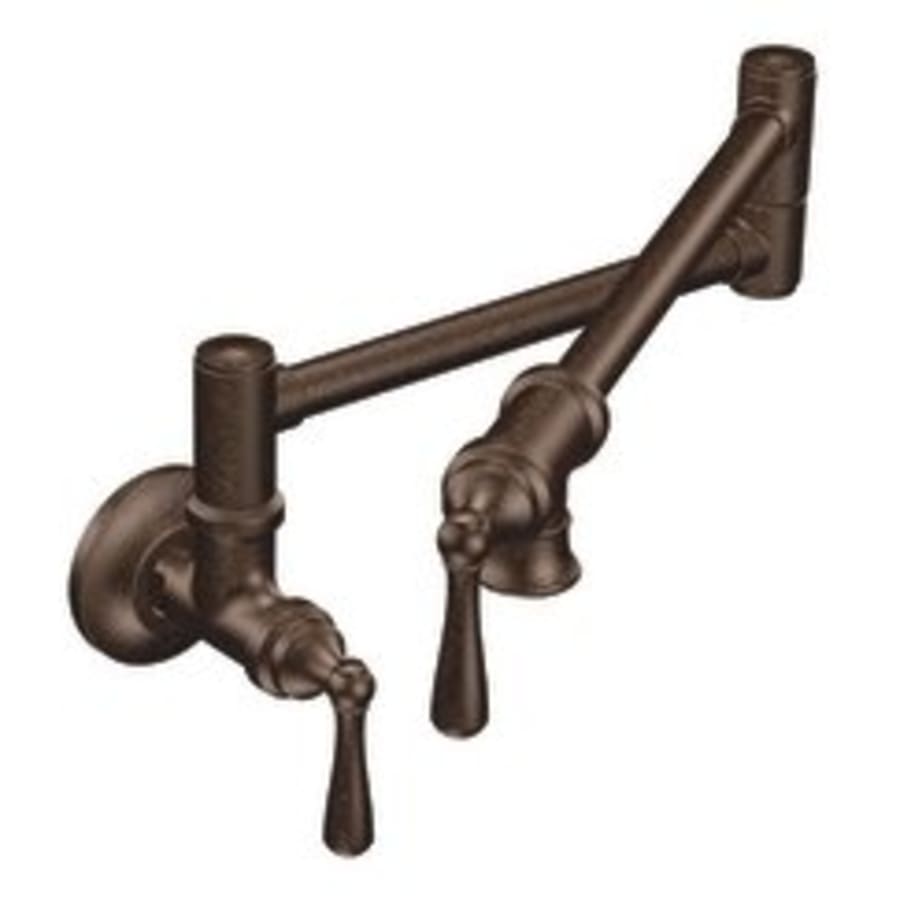 Moen Traditional Pot Filler Double Handle Wall Mount Kitchen Pot Filler