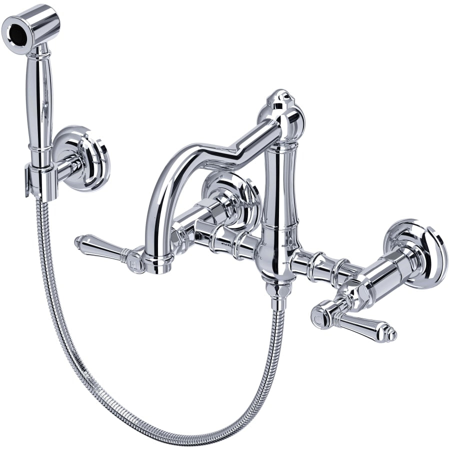 Rohl Acqui 1.5 GPM Wall Mounted Widespread Bridge Kitchen Faucet - Includes Side Spray