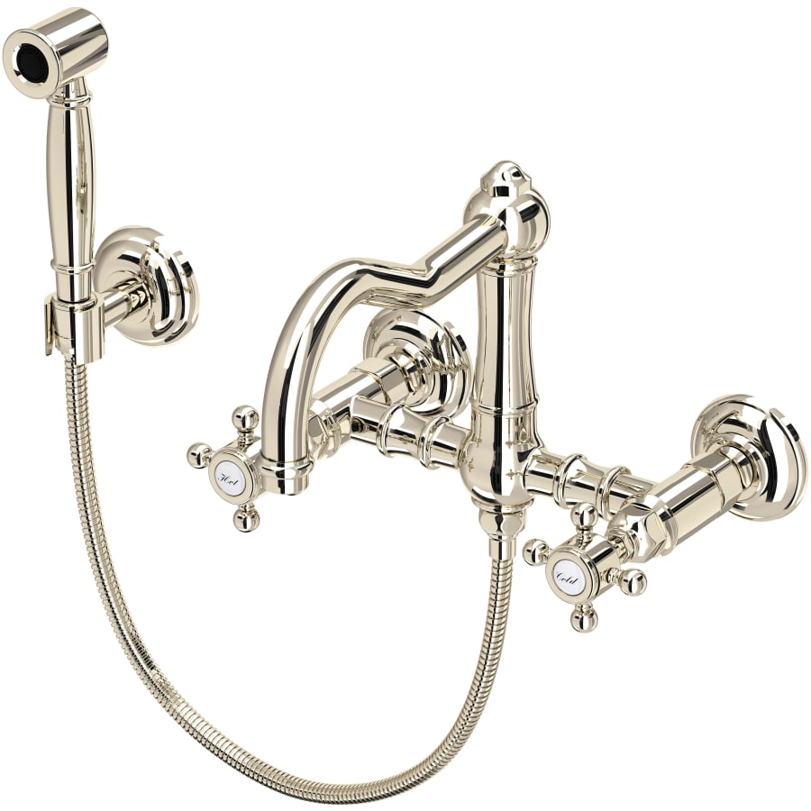 Rohl Acqui 1.5 GPM Wall Mounted Widespread Bridge Kitchen Faucet - Includes Side Spray