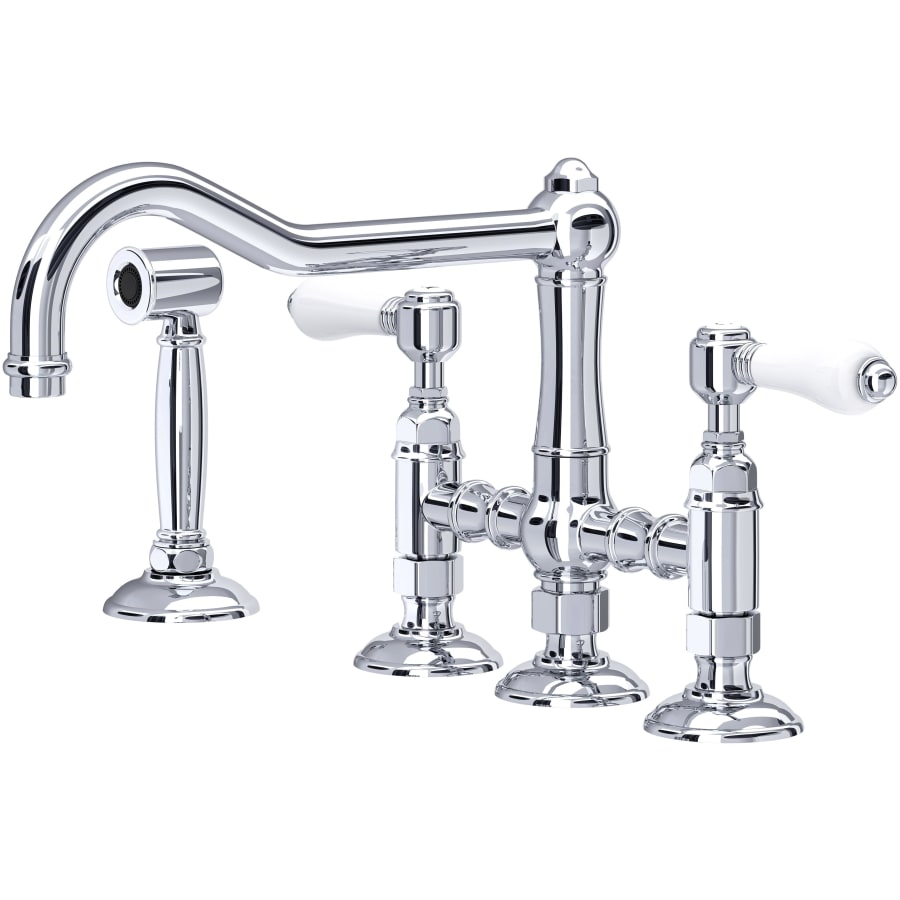 Rohl Acqui 1.5 GPM Widespread Bridge Kitchen Faucet - Includes Side Spray