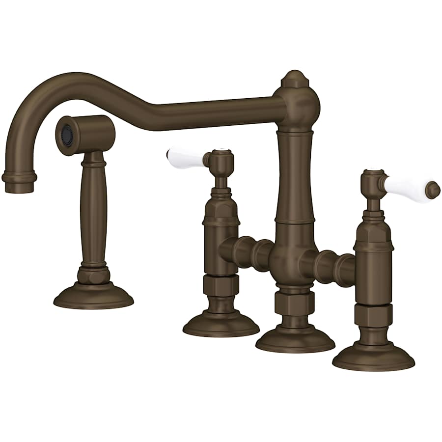Rohl Acqui 1.5 GPM Widespread Bridge Kitchen Faucet - Includes Side Spray