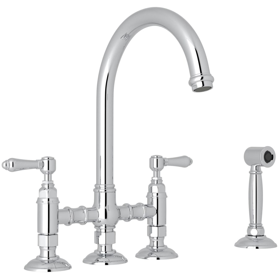 Rohl San Julio 1.5 GPM Widespread Bridge Kitchen Faucet - Includes Side Spray