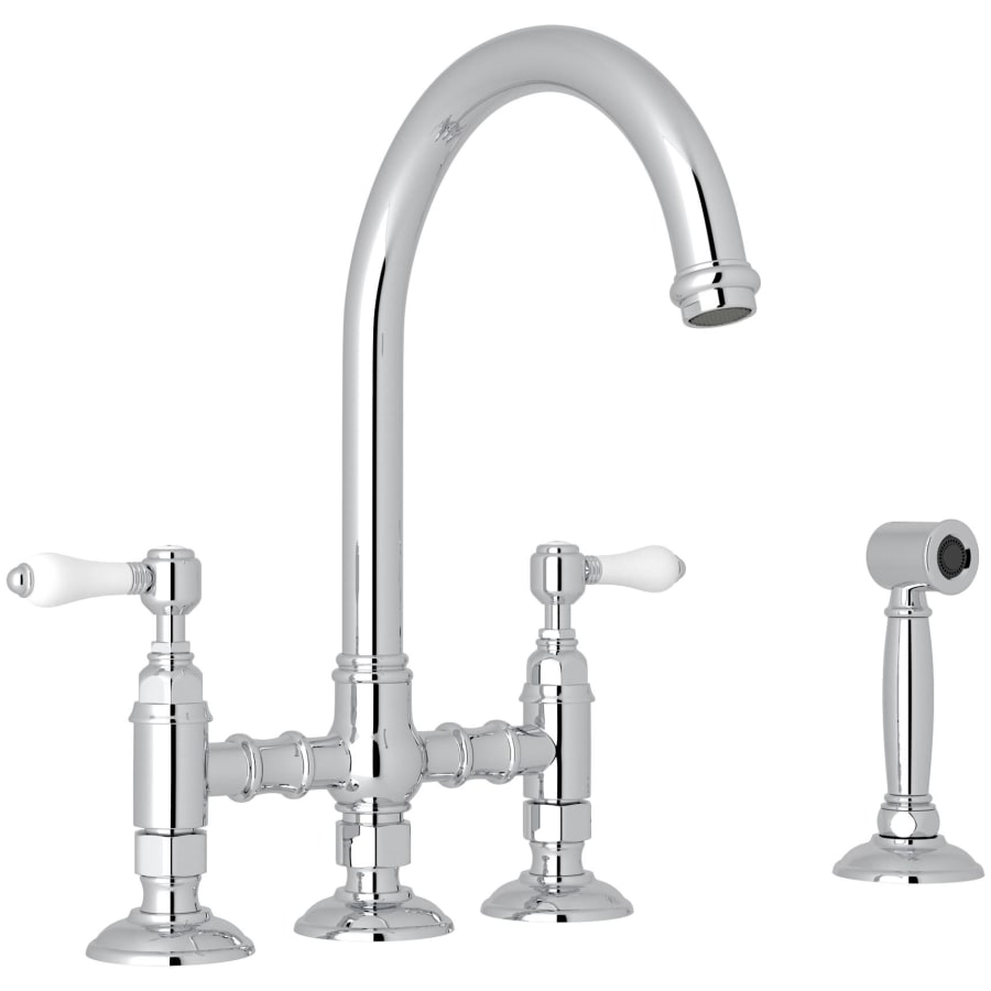 Rohl San Julio 1.5 GPM Widespread Bridge Kitchen Faucet - Includes Side Spray