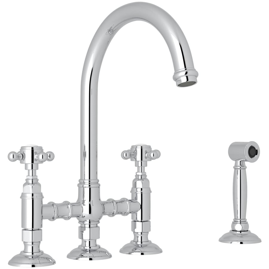 Rohl San Julio 1.5 GPM Widespread Bridge Kitchen Faucet - Includes Side Spray