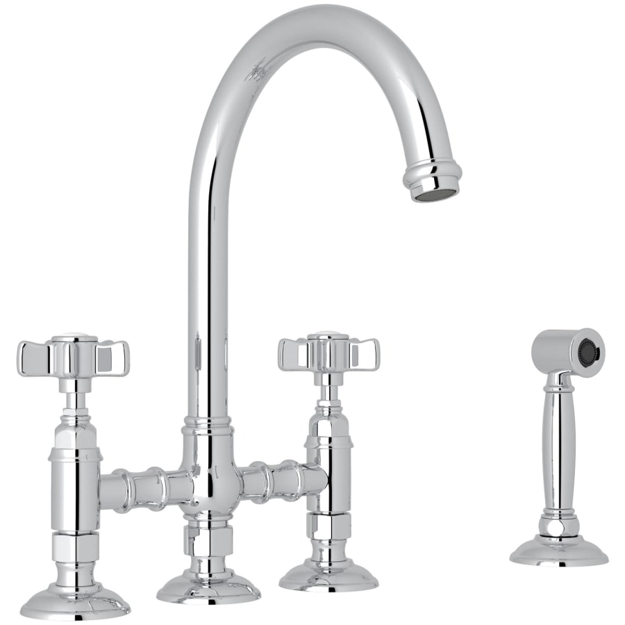 Rohl San Julio 1.5 GPM Widespread Bridge Kitchen Faucet - Includes Side Spray